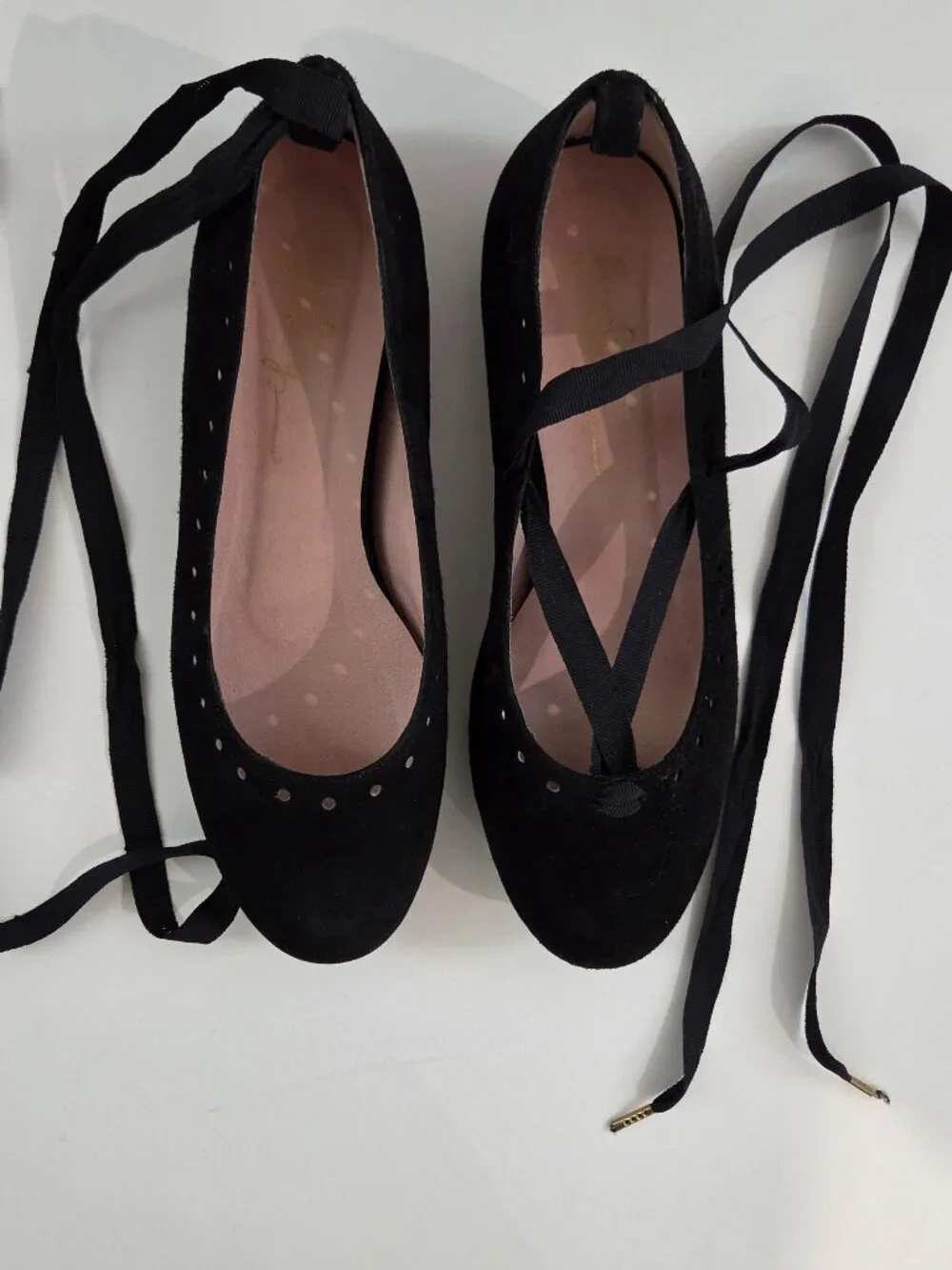 Saint Savoy RIBBON BALLERINA In Raven Black, Shirinatra,SOLDOUT Sz 39/US 8,Suede - Picture 3 of 8